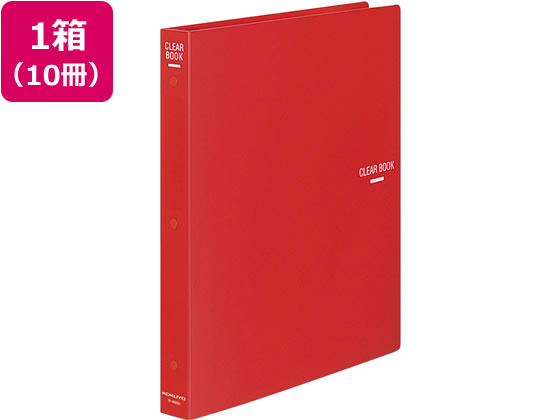 コクヨ クリヤーブック 差替式 A4タテ 30穴 背幅34mm 赤 10冊 1箱（ご注文単位1箱)【直送品】