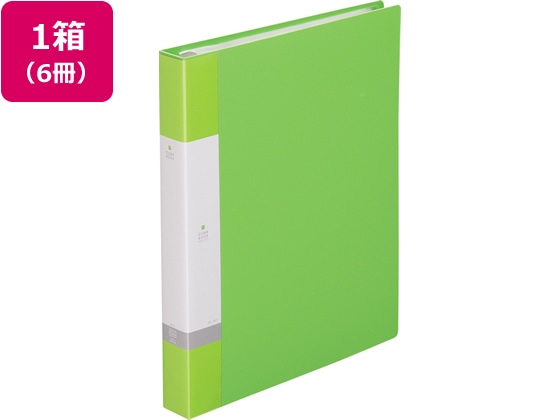 リヒトラブ リクエスト クリアーブック差替式A4 30穴 背幅35黄緑6冊 1箱（ご注文単位1箱)【直送品】