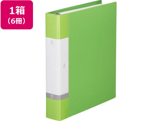 リヒトラブ リクエスト クリアーブック差替式A4 30穴 背幅50黄緑6冊 1箱（ご注文単位1箱)【直送品】