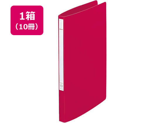 リヒトラブ スーパーパンチレスファイル A4タテ とじ厚12mm 赤 10冊 1箱（ご注文単位1箱)【直送品】