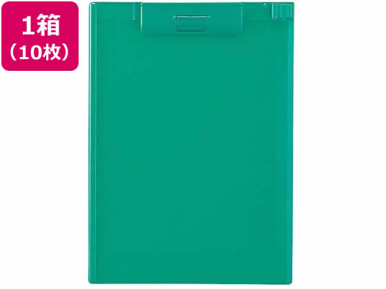 リヒトラブ クリップボード A4タテ 短辺とじ 緑 10枚 A-977U-7 1箱（ご注文単位1箱)【直送品】