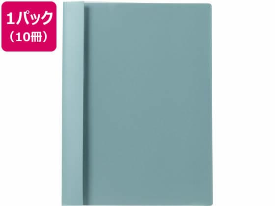 プラス P.P.レポートファイル A4タテ 2穴 120枚収容 グリーン 10冊 1パック（ご注文単位1パック)【直送品】