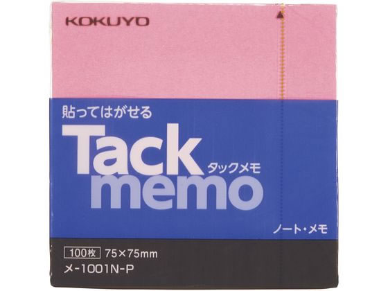 コクヨ タックメモ ノートタイプ 75×75mm ピンク 100枚 メ-1001N-P 1冊（ご注文単位1冊)【直送品】