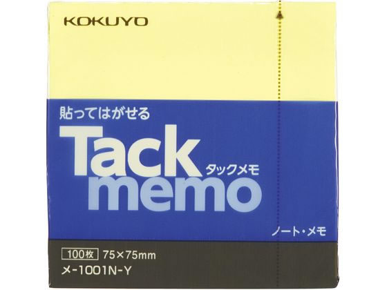 コクヨ タックメモ ノートタイプ 75×75mm 黄 100枚 メ-1001N-Y 1冊（ご注文単位1冊)【直送品】