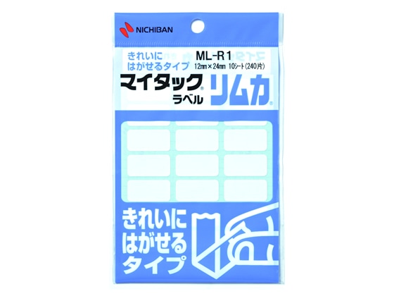 ニチバン マイタックラベル リムカ 12×24mm 24片×10シート ML-R1 1袋（ご注文単位1袋)【直送品】