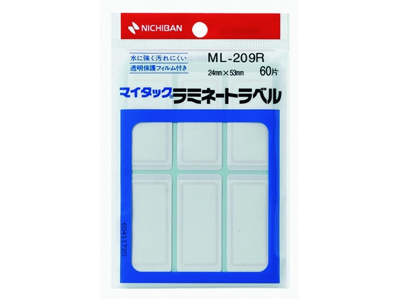 ニチバン マイタックラミネートラベル赤 24*53mm 6片*10シート ML-209R 1パック（ご注文単位1パック)【直送品】