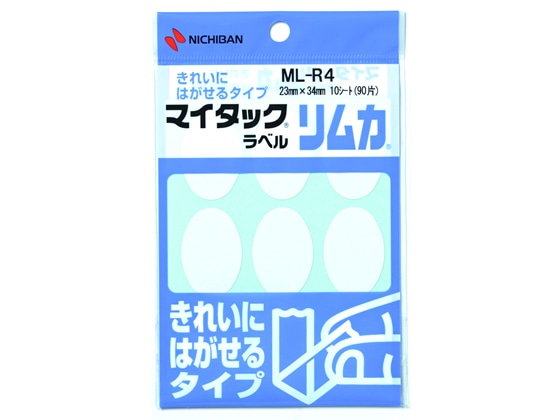 ニチバン マイタックラベル リムカ 23×34mm 9片×10シート ML-R4 1袋（ご注文単位1袋)【直送品】