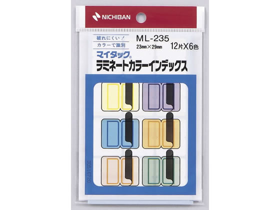 ニチバン ラミネートカラーインデックス中6色混色23*29mm72片 ML-235 1個（ご注文単位1個)【直送品】