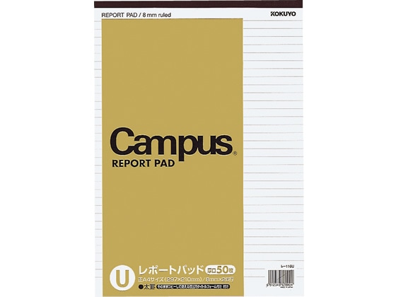 コクヨ レポート箋 U罫 太横罫 A4 厚口 50枚 レ-116U 1冊（ご注文単位1冊)【直送品】