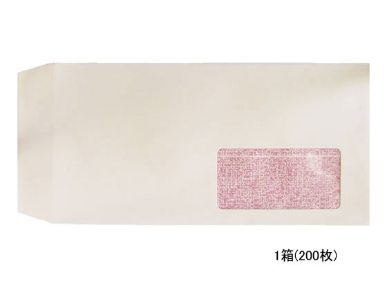 今村紙工 透けない窓付き封筒テープ付 長3 ピンク 200枚 1箱（ご注文単位1箱)【直送品】