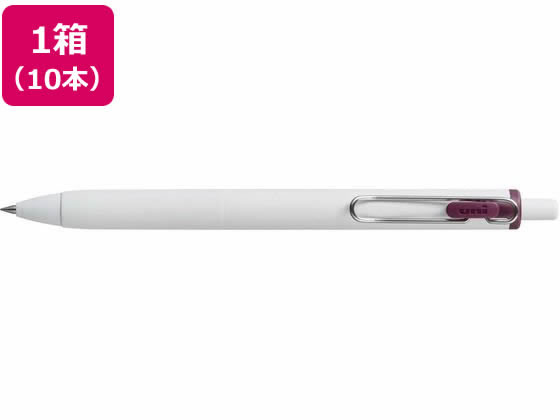 三菱鉛筆 ユニボールワン 0.38mm ボルドーブラック10本 UMNS38.60 1箱（ご注文単位1箱)【直送品】