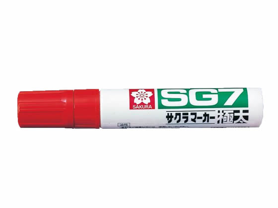 サクラ マーカーSG7 極太 あか JGK#19 1本（ご注文単位1本)【直送品】