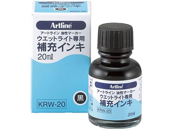 シヤチハタ ウエットライト補充インキ 黒 20ml KRW-20-K 1個（ご注文単位1個)【直送品】