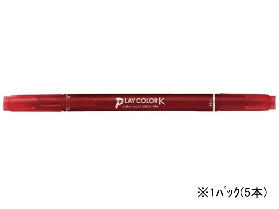 トンボ鉛筆 プレイカラーK ストロベリーレッド 5本 WS-PK75 1パック（ご注文単位1パック)【直送品】