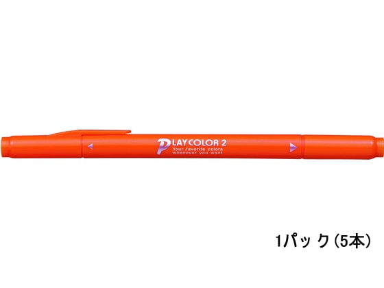 トンボ鉛筆 プレイカラー2 だいだいいろ 5本 WS-TP28 1パック（ご注文単位1パック)【直送品】