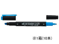 コクヨ 蛍光OAマーカー プリフィクス ツイン ライトブルー10本 PM-L202B 1箱（ご注文単位1箱)【直送品】