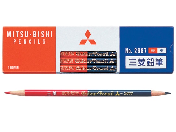 三菱 赤青鉛筆 朱藍 K2667 1打（ご注文単位1打)【直送品】