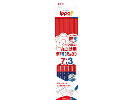 トンボ鉛筆 赤青鉛筆 7:3 丸つけ用 12本 CV-KIVP7 3 1打（ご注文単位1打)【直送品】