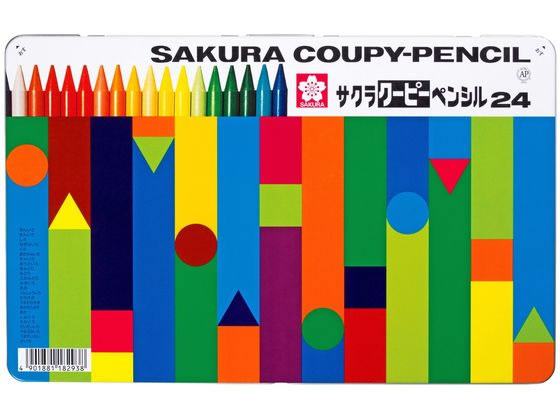 サクラ クーピーペンシル 24色セット(缶入) FY24 1セット（ご注文単位1セット)【直送品】