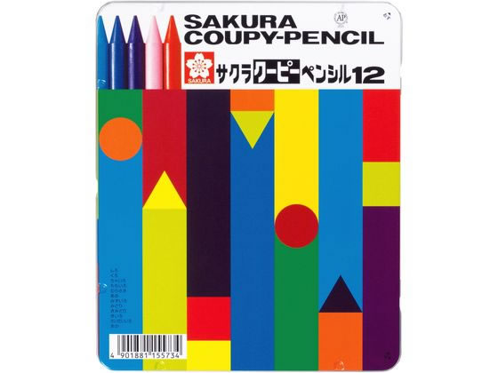 サクラ クーピーペンシル12色(缶入) FY12 1個（ご注文単位1個)【直送品】