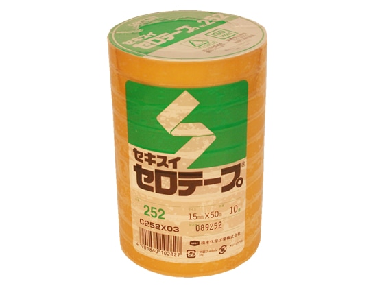 セキスイ セロテープ NO.252 幅15mm×50m 10巻 C252×03 1パック（ご注文単位1パック)【直送品】