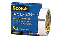 3M はってはがせるテープ 24mm×30m 811-3-24 1個（ご注文単位1個)【直送品】