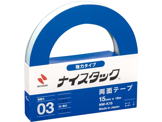 ニチバン 両面テープ ナイスタック 強力 15mm×18m NW-K15 1巻（ご注文単位1巻)【直送品】