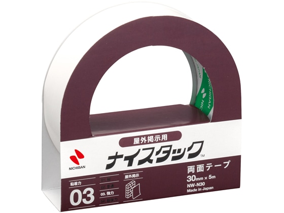 ニチバン 両面テープ 屋外掲示用 30mm×5m NW-N30 1巻（ご注文単位1巻)【直送品】