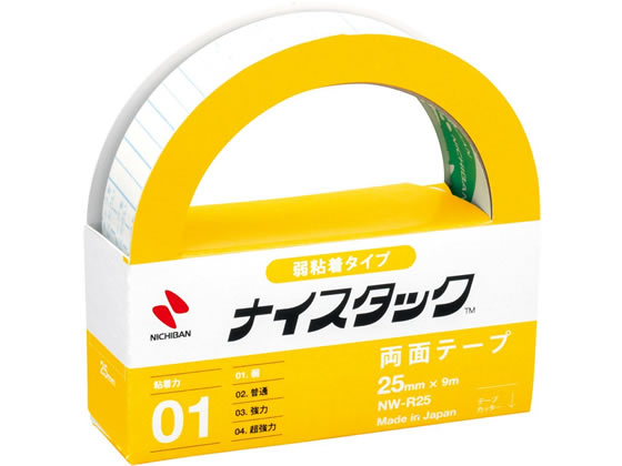 ニチバン ナイスタック 弱粘着タイプ 25mm×9m NW-R25 1個（ご注文単位1個)【直送品】