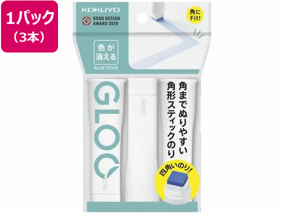 コクヨ グルー スティックのり(色が消える) Sサイズ 3本 タ-G311-3P 1パック（ご注文単位1パック)【直送品】