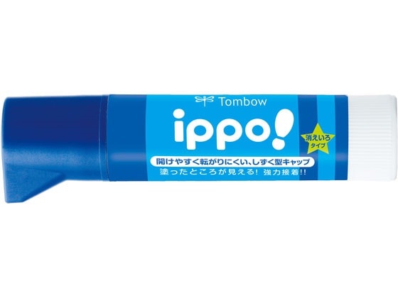 トンボ鉛筆 ippo!固形のり(消えいろ) 10g ブルー 1個（ご注文単位1個)【直送品】