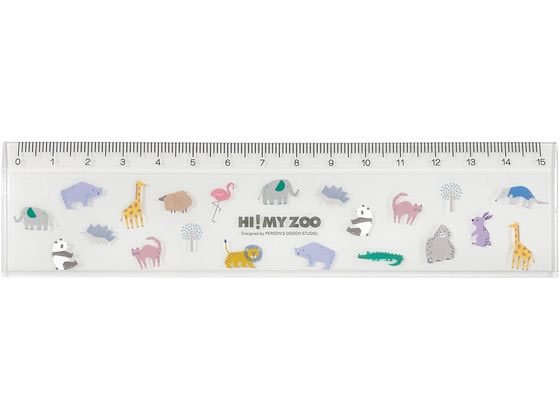 クツワ HI!MY ZOO 定規 15cm HZ029 1個（ご注文単位1個)【直送品】