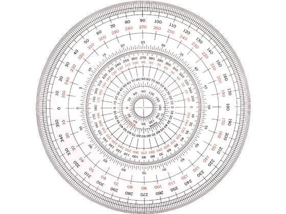 ウチダ 全円分度器 12cm型 1-822-0000 1枚（ご注文単位1枚)【直送品】