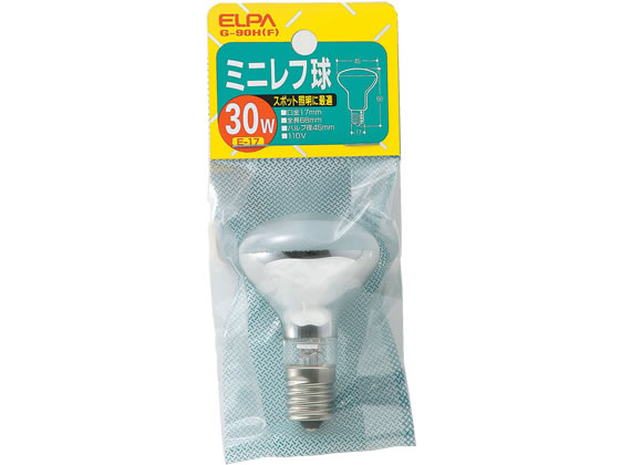 朝日電器 ミニレフ球 30W E17 フロスト G-90H(F) 1個（ご注文単位1個)【直送品】