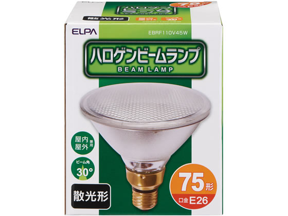 朝日電器 ビームランプ 75形E26 散光形 EBRF110V45W 1個（ご注文単位1個)【直送品】