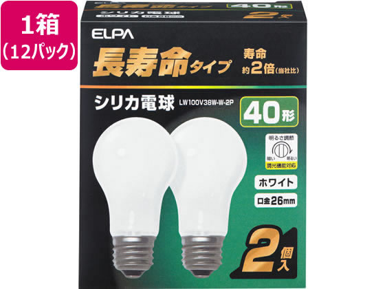 朝日電器 長寿命シリカ電球 40W形 2個×12パック(24個) 1箱（ご注文単位1箱)【直送品】