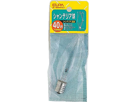 朝日電器 シャンデリア球 クリア 40W E17 G-66H(C) 1個（ご注文単位1個)【直送品】