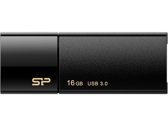 シリコンパワー USB3.0 スライド式USBメモリ 16GB ブラック 1個（ご注文単位1個)【直送品】