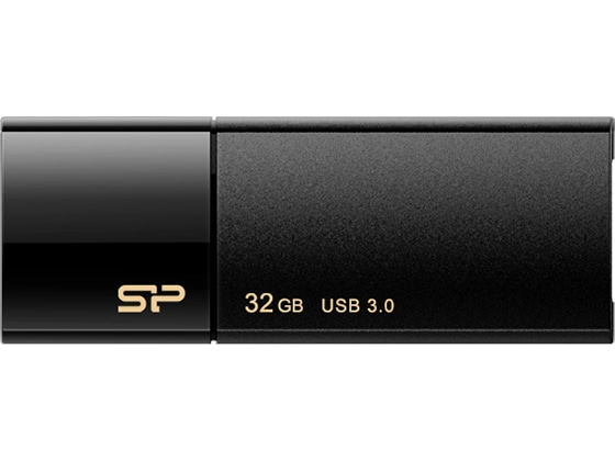 シリコンパワー USB3.0 スライド式USBメモリ 32GB ブラック 1個（ご注文単位1個)【直送品】