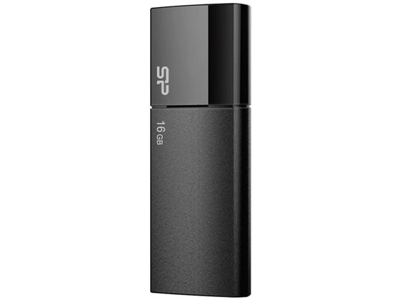 シリコンパワー スライド式USBメモリ 16GB ブラック SP016GBUF2U05V1K 1個（ご注文単位1個)【直送品】