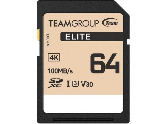 TEAM SDXC UHS-I U3 Eliteシリーズ64GB TESDXC64GIV3069 1枚（ご注文単位1枚)【直送品】