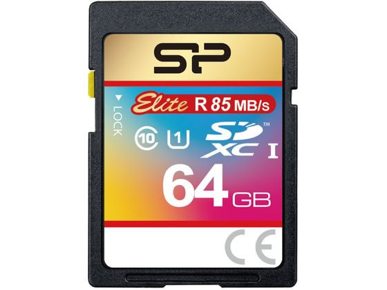 シリコンパワー UHS-1対応SDXCカード64GB SP064GBSDXAU1V10 1枚（ご注文単位1枚)【直送品】