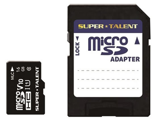 SUPERTALENT 高耐久microSDHCメモリーカード UHS-I 16GB 1個（ご注文単位1個)【直送品】