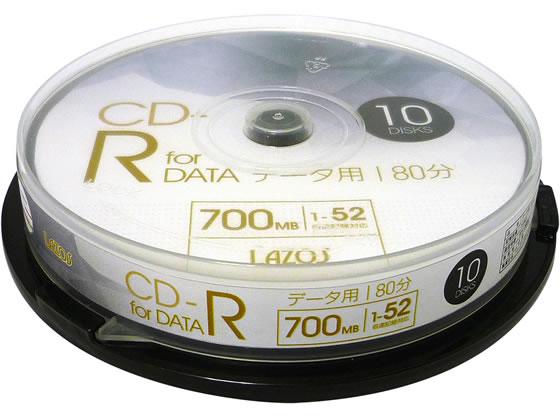 Lazos CD-R データ用 10枚 L-CD10P 1パック（ご注文単位1パック)【直送品】