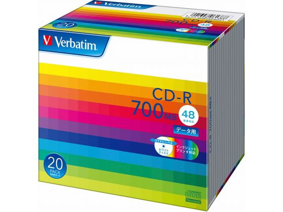 バーベイタム データ用CD-R 700MB 48倍速 20枚 1パック（ご注文単位1パック)【直送品】