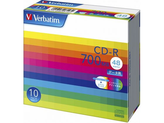 バーベイタム データ用CD-R 700MB 48倍速 10枚 1パック（ご注文単位1パック)【直送品】