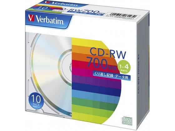 バーベイタム データ用CD-RW 700MB 1～4倍速10枚 1パック（ご注文単位1パック)【直送品】