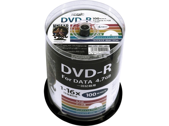 ハイディスク DVD-R 4.7GB 16倍速 100枚 スピンドル 1パック（ご注文単位1パック)【直送品】