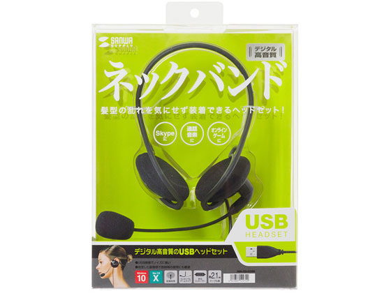 サンワサプライ USBヘッドセット MM-HSU05BK 1個（ご注文単位1個)【直送品】