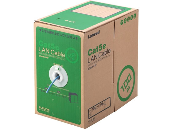 エレコム LANケーブル CAT5E ブルー 100m LD-CT2 BU100 RS 1箱（ご注文単位1箱)【直送品】